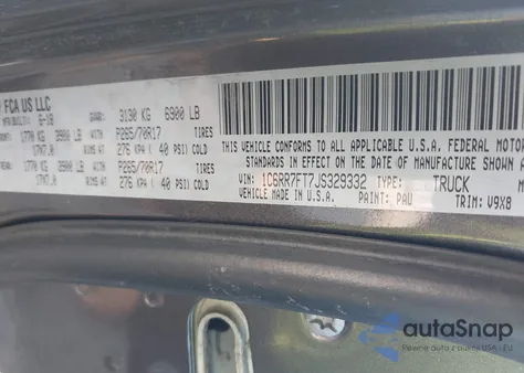 2018 Ram 1500 Tradesman 4X4 6'4 Box from USA, damaged, VIN 1C6RR7FT7JS329332